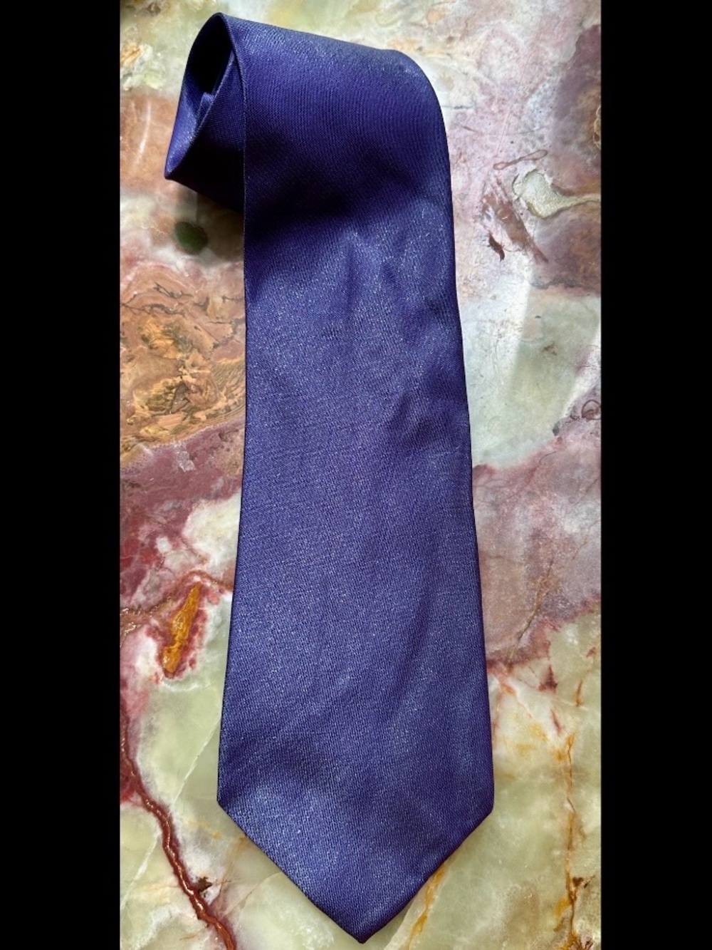 VINTAGE Y2K 2000s CALVIN KLEIN MENS NECKTIE TIE METALLIC PURPLE SHIMMERY SILVER